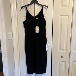 Dress the Population Black Sheath Midi Dress Spaghetti Strap